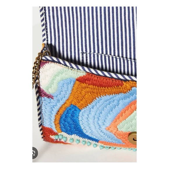 NWOT Anthropologie Abstract Embroidered and Embellished Crossbody Bag - Picture 3 of 11